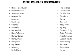 Thinking up the perfect clever username for pof, okcupid or match is hard work. Cute Couples Usernames 300 Cool Nicknames For Cute Couples