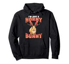 Amazon.com: I'm Just A Horny Bunny Jackalope Pullover Hoodie : Clothing,  Shoes & Jewelry