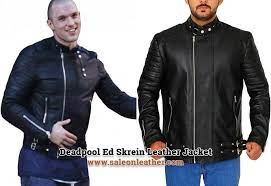 Deadpool Ed Skrein Leather Jacket We Are Offering Perfect Length And Top Quality Flannel Material Available Only At Sal Leather Jacket Leather Flannel Material