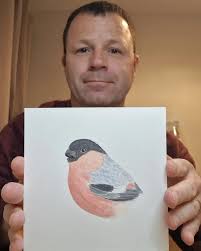 Hi guys and gals, I hope you are all well. I started painting more birds.  This is the first of 12 for my 'Great British Bird Collection' A Bullfinch  Think I will