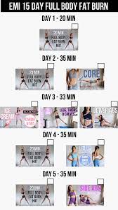 Most of the daily workouts require a set of dumbbells, but they can also be done with bodyweight alone. Emi Wong Brand New 15 Day Full Body Fat Burn Workout Facebook