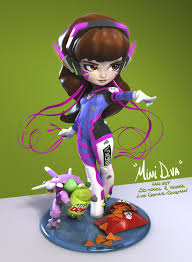 D Va Fan Art From Overwatch Lt Lt Gt Gt Showing Model On Https Youtu Be Dp7kfhwvwsc Overwatch Fan Art Chibi Overwatch Art Toy