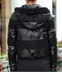 китайские интернет магазины на русском языке с бесплатной доставкой Modnyj Stil Vysokogo Kachestva Ukrasit Kruzhevom Puhovik Chernyj Fashion Style High Quality