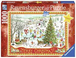 This was a total of about 8 hours and 3 evenings. Start A Family Tradition Ravensburger Christmas Puzzles A German Girl In America