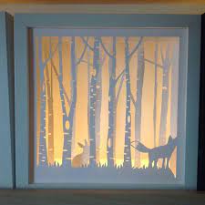 Lit Shadow Bow Forest Shadow Box Art Diy Shadow Box Shadow Box