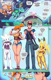 2girls anthro ash ketchum backpack bag blush bulbasaur comic  female fred perry human kasumi (pokemon) male misty (pokemon) multiple boys  multiple girls nintendo penis pidgey pikachu pokémon (species) pokemon
