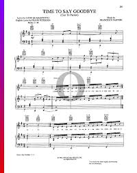 Andrea Bocelli Sarah Brightman Time To Say Goodbye Text Time To Say Goodbye Piano Sheet Music In 2020 Sheet Music Piano Sheet Music Piano Music
