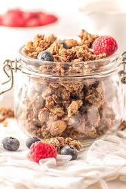 Drizzle melted coconut oil in a large bowl, making sure to coat the bowl completely so its greasy, and mix together the nuts, puffed rice and flaxseed meal. Crispy Chewy Maple Spice Low Carb Granola Gluten Free Keto