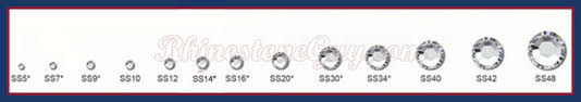 rhinestones and chatons sizes reference charts