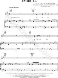 Rihanna Umbrella Sheet Music In B Minor Transposable Download Print Sheet Music Rihanna Music