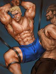 Rule34.dev - abs bara blush clenched_teeth dopq evil_grin j'y2boys  leg_lift male_only multiple_boys muscle overwatch pecs reaper restrained  soldier_76 topless yaoi yy6242