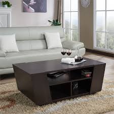 Showcase décor on open shelves while the single drawer keeps items hidden and organized. Furniture Of America Dev Modern Wood Storage Coffee Table In Espresso Ynj 1699c5