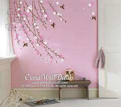 Baby Boy Tree Wall Decal Nursery Wall Decal And Birds Blue Cherry Blossom Birds Wall Decals Tree Z151 By Cuma Nursery Wall Decals Tree Nursery Wall Decals Flower Wall Decals