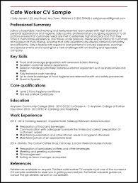 There is no perfect cv format. Cafe Worker Cv Example Myperfectcv