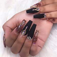 Stunning Fall Set By Nail Artist Coquetanailsbylindsay Using All Vn Products Black Wedding Acrylic Nails Coffin Nails Designs Stiletto Nails Designs