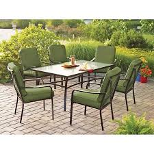 Mainstays Crossman 7 Piece Patio Dining Set Green Seats 6 Patio Furniture Dining Set Outdoor Patio Decor Garden Furniture Sets