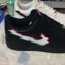 Custom Black Nike Air Forces Deadstox On Instagram Black Or White Nike Af1 Glitch Via Justwincustoms Deadstox Com Nike Shoes Air Force Sneakers Fashion Custom Nike Shoes