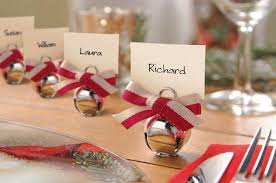 How Much More Festive Can Your Dinner Table Get Jingle Bells Used As Place Card Hol Christmas Place Cards Christmas Place Settings Christmas Table Decorations
