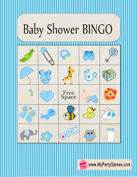 Fun activities & games, games. Baby Shower Picture Bingo Game