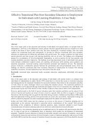Check spelling or type a new query. Pdf Effective Transitional Plan From Secondary Education To Employment For Individuals With Learning Disabilities A Case Study