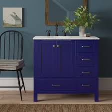 Sleek and chic are the best words to describe this european shaker vanity, a piece that bridges modern and contemporary. Blue Bathroom Vanities Joss Main
