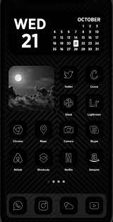 Black Edition App Icons Pack For Iphone Ios 14 Minimal Black App Icon Theme Black On White Thin Filled Icons Alphabet And Photo Widgets App Icon Themes App Black App