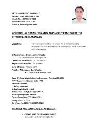 Home » resume examples » transport & logistics » resume example for seaman. Jay R Cv Ab Crane Operator Offshore Crane Operator Offshore