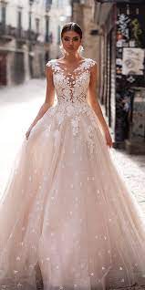 27 Peach Blush Wedding Dresses You Must See Wedding Forward In 2020 Peach Blush Wedding Dress Peach Wedding Dress Wedding Dresses Blush