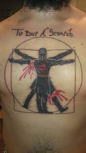 The Vitruvian Black Knight Erik Russell Of Vatican Tattoo Studio In Fort Lauderdale Fl Tattoo Studio Tattoos Triangle Tattoo