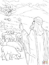 God spoke to moses from a burning bush and told him he was to go to the egyptian pharaoh and tell him to release god's people, the hebrew slaves. Moses Sees The Burning Bush Coloring Page Free Printable Coloring Home