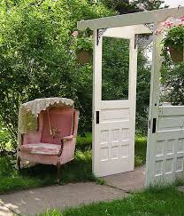 Three dogs in the garden. 11 Gorgeous Garden Arbors Made From Old Doors Off Grid World