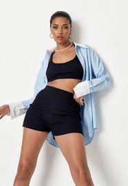 Zaggora is the original award winning hotpants brand with over 1ml products sold; Set Aus Geripptem Bralette Und Hotpants Shorts In Dunkelblau Missguided