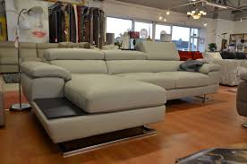 Maybe you would like to learn more about one of these? Feroce Large Chaise Sofa In Luxury Grey Leather With Adjustable Headrests
