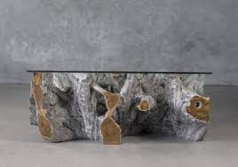 The montana coffee table base is quite unique and every piece is one of a kind. Montana Coffee Table Grey Muse Merchant