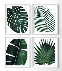 Printable Set Of 4 Leaves Botanical Prints Printable Monstera Leaf Banana Leaf Print Palm Print Watercolor Leaves Palm Leaf Art Leaf Art Botanical Wall Art
