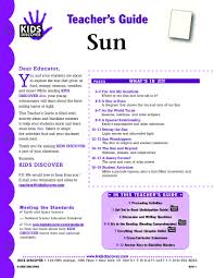 Sun Kids Discover Free Lesson Plans Kids Discover Science Lessons