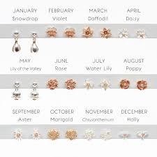 Carnation february birth flower : Sterling Silver And 18ct Gold Birth Flower Earrings Hurleyburley