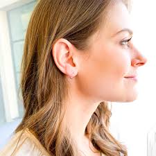 Tiny 14k White Gold Hoops, White Gold Huggie Hoops, Small White Gold Hoop  Earrings