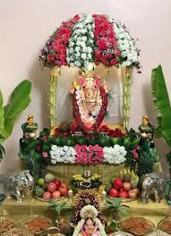 60 Trendy Flowers Decorations For Home Puja Goddess Decor Ganapati Decoration Decoration For Ganpati