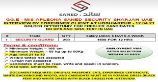 Customer support and monitoring system. Job In Sharjah For Security Guard Post Get Naukri Now