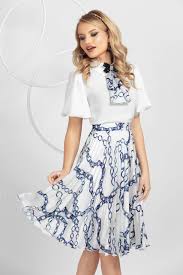 $2.00 coupon applied at checkout. Blue Skirt Airy Fabric With Floral Print With Elastic Waist Pleats Of Material