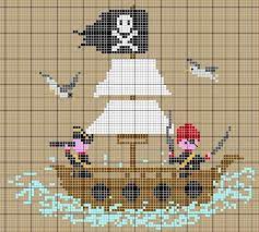 Pirate ship cross stitch patterns. Pirates On A Ship At Sea Sewing Pattern Graph Cross Stitch Plastic Canvas Cross Stitch Designs Cross Stitch Sea Cross Stitch