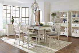 The cushioned seat, upholstered in a heavy woven fabric, is the perfect place to sit and linger. Ashley Bolanburg D647 Counter Height Dining Room Table Set Counter Height Dining Room Tables Counter Height Dining Table Set Counter Height Dining Table