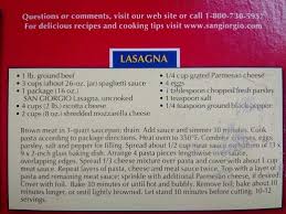 San Giorgio Box Lasagna Lasagna Recipe On Box Lasagna Recipe Lasagna