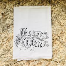 Flour Sack Tea Towel A Vintage Merry Christmas Dish Towel Wholesale By Vintagemarketeugene On Ets Flour Sack Tea Towels Tea Towel Gift Merry Christmas Vintage