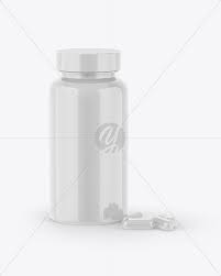 Download Glossy Plastic Bottle Pills Mockup In Bottle Mockups On Yellow Images Object Mockups