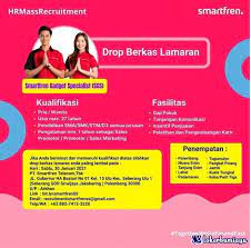 Adapun lowongan yang dibuka adalah officer development program (odp) berdasarkan informasi yang dilansir dari laman resmi btn, ada lowongan odp dan gbs di bank btn akan dibuka di tiga wilayah, yakni, jakarta. Lowongan Kerja Pt Smartfren Januari 2021