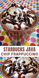 .acid , whipped cream [cream (cream, mono and diglycerides, carageenan), vanilla syrup (sugar, water, natural flavors, potassium sorbate, citric acid) customers with allergies can find ingredient information for products on the labels of our packaged products or online at starbucks.com/menu. Starbucks Java Chip Frappuccino Copycat Recipe Mom Spark Mom Blogger