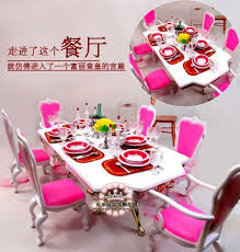 Each furniture piece contains a surprise transformation: Genuine For Princess Barbie Utensils Tableware Restaurant Dinner Table Chair Furniture Set 1 6 Bjd Doll Accessories Toy Gift Dolls Accessories Aliexpress
