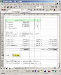 Ms Excel 2003 Function To Calculate Total Cost Based On A